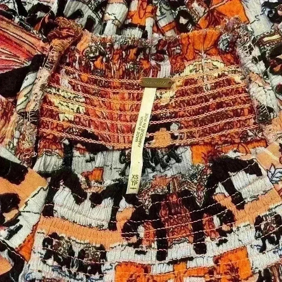 Free People Boho See Ya There Orange Mini Dress, Size XS - Picture 9 of 9